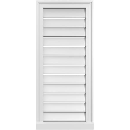 Ekena Millwork Vertical Surface Mount PVC Gable Vent: Functional, w/ 2"W x 2"P Brickmould Sill Frame, 16"W x 36"H GVPVE16X3603SF